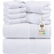 Utopia Towels Lot de 8 serviettes de qualit suprieure, 2 serviettes de bain, 2 mains et 4 gants de toilette, 600 g/m, 100 % coton fil l'ann