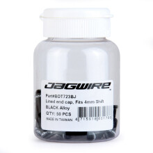 Jagwire Embout de Gaines Gears Extended - 50 Stuks Eindkappen Gevoerd - 4mm Shift - Zwart - Legering (50st) - WS Zwart