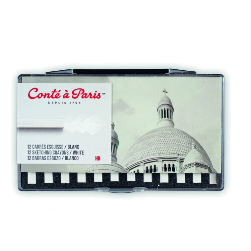 Sketching Carre Crayons - White HB (Pack of 12)