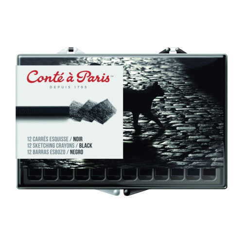 Sketching Carre Crayons - White HB (Pack of 12) 2