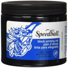 Speedball 16oz wasserlösliche Blockfarbe Schwarz für Block- und Siebdruck, Künstler-Set