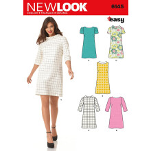 Simplicity Kreative Muster New Look 6145 Damenkleid, A (8-10-12-14-16-18)