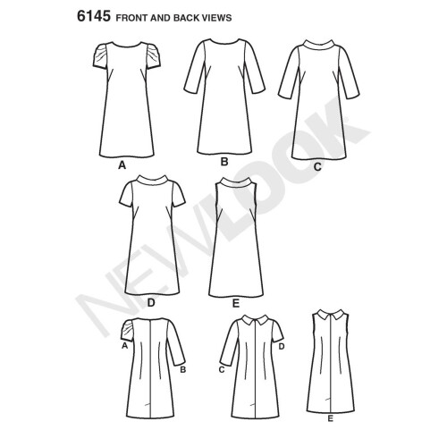 Simplicity Creative Patterns New Look 6145 Damklänning, A (8-10-12-14-16-18) 2