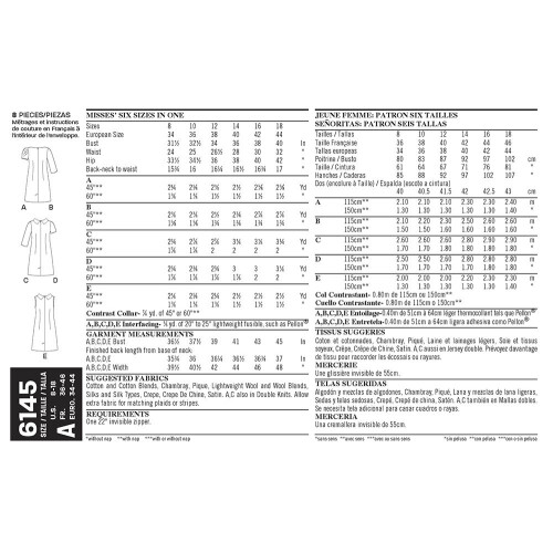 Simplicity Creative Patterns New Look 6145 Damklänning, A (8-10-12-14-16-18) 1