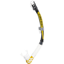 Cressi 1946 Unisex Alpha Ultra Dry Snorkel Ideal for Snorkelling, Apnea and Diving, Clear (Black/Yellow), One Size