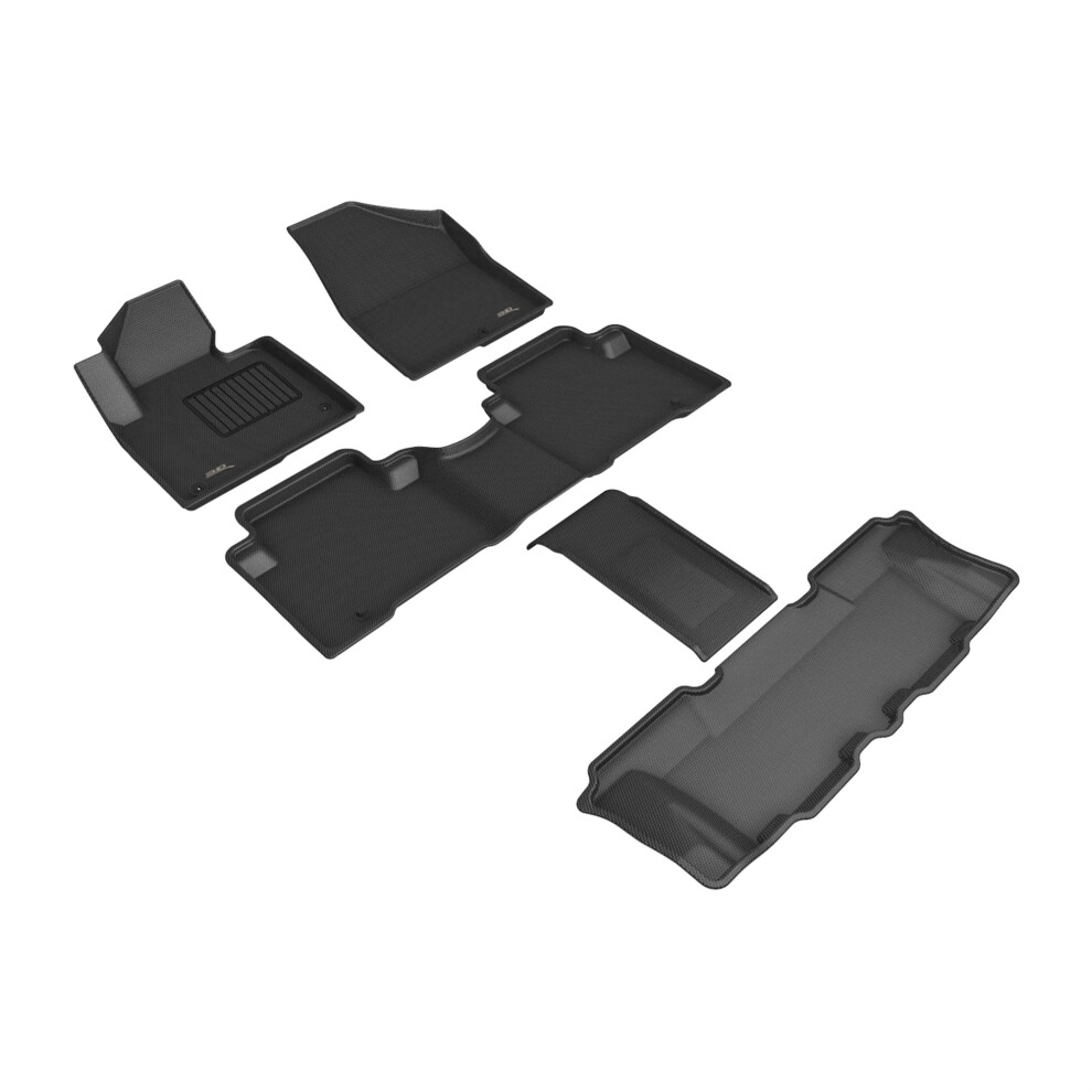 3D Maxpider L1hy02801509 Hyundai Santa Fe 2013 Kagu R1 R2 R3 (7 Seats) Floor Mat Black 842132052959