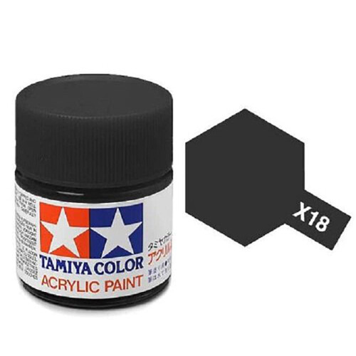 Tamiya Tamiya Modelli X-18 Mini Vernice Acrilica Semilucida, Nera