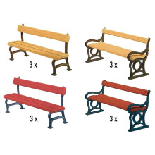 FALLER Park Benches (12) Model Kit III HO Gauge 180443