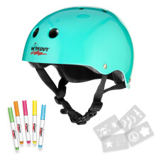 Wipeout Dry Erase Kids Cycling Helmet, Medium (Ages 5+), Teal Blue