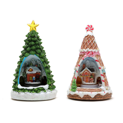Christmas Tree House Musical Box with Train LED Light for Boy-B 1