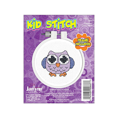 Janlynn Kid Stitch Mini Cross Stitch Kit Eule 11 Count, 3 Zoll 2