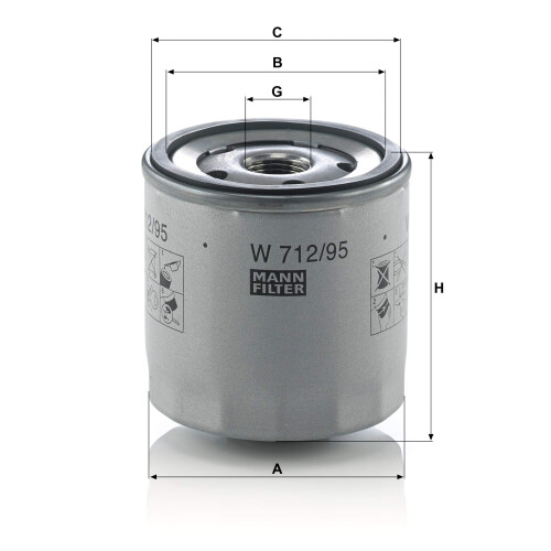 MANN-FILTER W 712/95 Oliefilter - Spin On bronze-n6 1