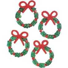 Holiday Beaded Ornament Kit-Holiday Wreaths 2.25" Makes 16