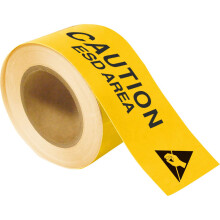Brady 121368 Toughstripe Caution ESD Area 3"""" Height x 100' Length Yellow Floor Tape