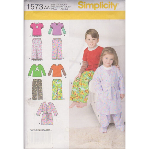 Simplicity Toddlers Sleepwear-1/2-1-2-3