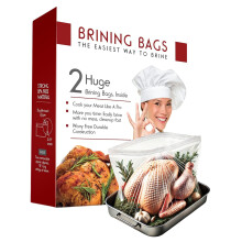 Lot de 2 sacs saumurer pour dinde Extra larges pouvant contenir jusqu' 38 lb 25,5 x 21,5 pouces Robustes avec fond soufflet Fermetur