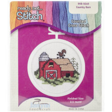 Janlynn 18 Count Rund Mini Zählstickset, 2-1/2 Zoll, Scheune