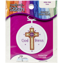 Janlynn 18 Count Oval Mini Kreuzstichset, 2-1/2-Zoll, Kreuz
