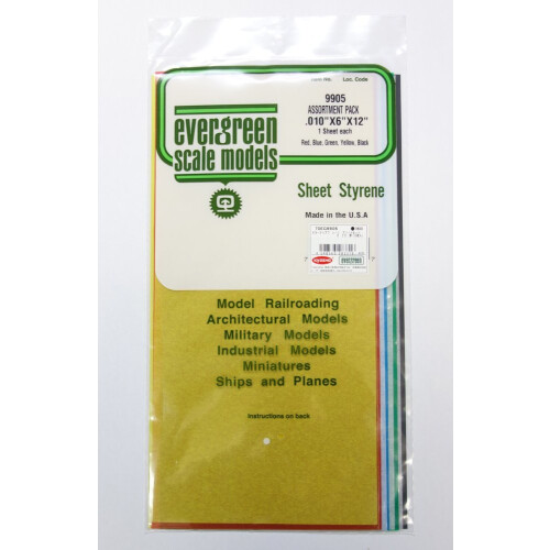 Evergreen Evergreen 9905 Polystyrene 0.01" Transparent Sheets Combo x5 6" x 12"