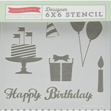 Echo Park Papier Firma Schablone, 15 x 15 cm, Alles Gute zum Geburtstag