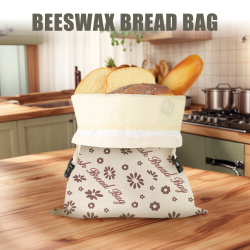 Bread Bag with Waterproof Lining Breathable Sourdough Storage 1