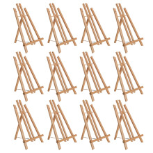 U.S. Art Supply 14"""" Medium Bordplade Display Staffeli - B?getr? Kunstner A-Frame Display Stand Tr?easel til maling Canvas Stand (pakke med 12) K