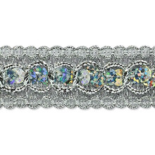 Trims By The Yard Trish Pailletter Metallic Braid Trim 7/8-tommer Alsidige Pailletter til H?ndv?rk Vaskbar Pailletter Trim til kostumer eller fes