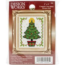 Kit di Ricamo a Punto Croce Tobin per Ornamento Natalizio, 2 x 3 Pollici