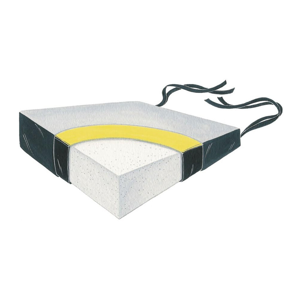 Skil-Care Wedge Foam Soft Foundation 16"""" Two-Color Vinyl Cushion 16"""" W X 16"""" D X 4"""" H - 2"""" H - Wedged Foam Wheelchair Cushion 754039