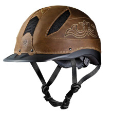 Troxel Cheyenne Casque d'quitation robuste profil bas, design auto-ajustable, quipement d'quitation de scurit, taille S (6-5/8 - 7) marron