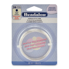 Filo Beadalon in Stile Tedesco per Creazione Gioielli, Rotondo, Placcato Argento, 26 Gauge, 20 m