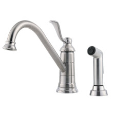 Pfister LG34-4PS0 Portland 1-Griff Küchenarmatur mit Seitenbrause aus Edelstahl, 1,8gpm