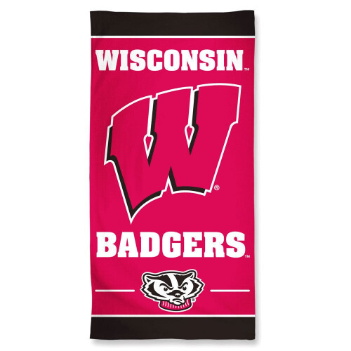 Wisconsin Badgers -pyyhe 30x60 Beach Style