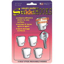 StikkiWorks StikkiHOOKS amovibles/rutilisables, 4/paquet (STK03020)