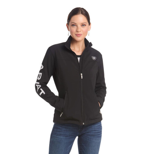 Giacca Softshell New Team da donna Ariat - Giacca resistente al vento e all'acqua Nera X-Small