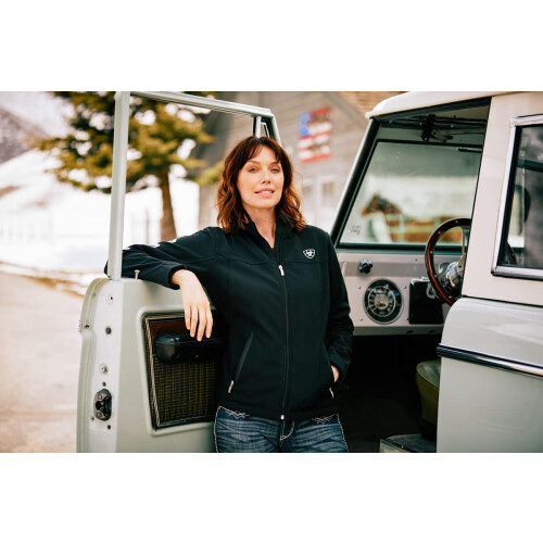 Giacca Softshell New Team da donna Ariat - Giacca resistente al vento e all'acqua Nera X-Small 1