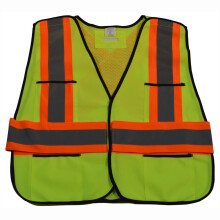 Petra Roc LV2-PSVCSA-Reg Front Mesh Kontrastbinding Offentlig sikkerhedsvest Small/X-Large Lime Solid