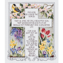 Janlynn Counted Cross Stitch Kit 10.25"X12.25"-John 3:16-17 (14 Count) 80-0476