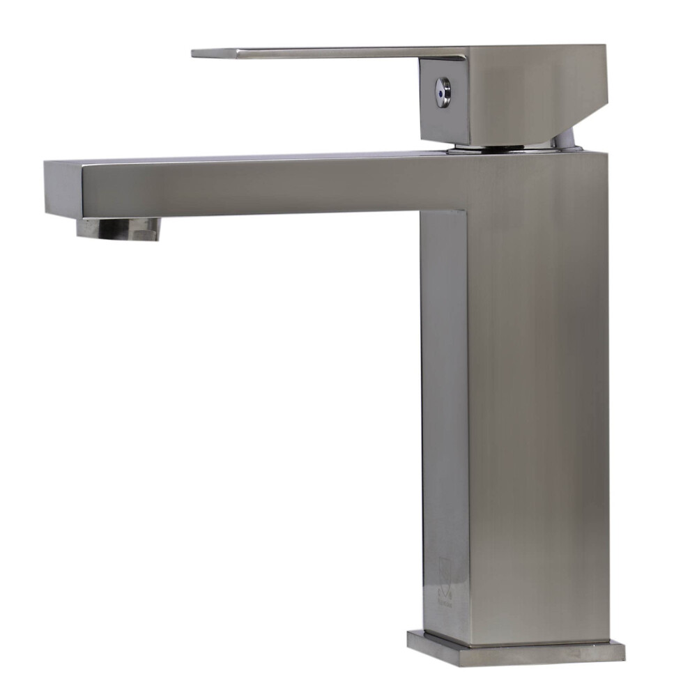 Photos - Tap Hidden Part Alfi brand AB1229 Square Single Lever Bathroom Faucet Brushed Nickel AB1229-BN 
