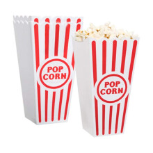 Novelty Place Plastic Red and White Striped Classic Popcorn Containers