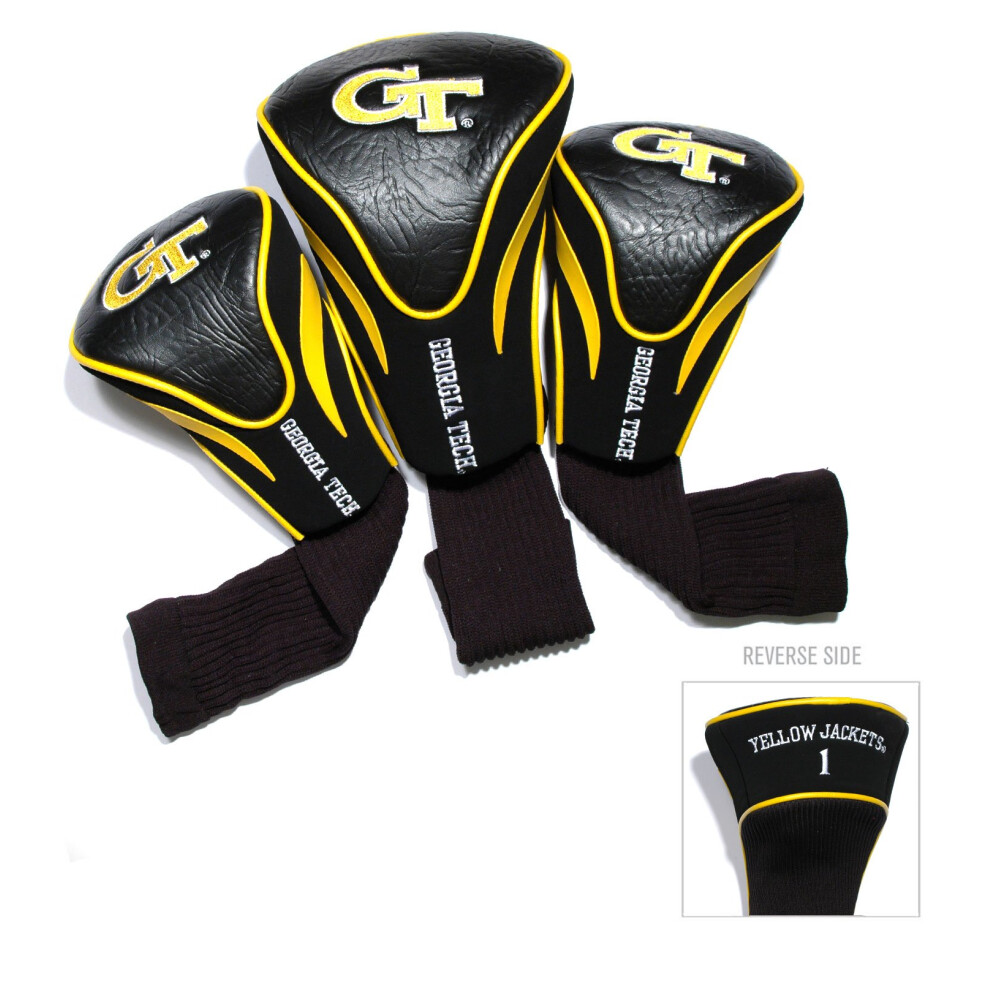 Photos - Golf Team  NCAA Georgia Tech Yellow Jackets Contour  Club Headcovers  Numbered 1 3 & X Fits Oversized Drivers Ut(3 Count)