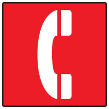 ComplianceSigns.com Telefonbiztonsgi grafikus cmkematrica 6x6 hvelykes vinil a vszhelyzeti reaglshoz