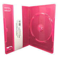 CheckOutStore (50) Premium Standard Einzeldisc DVD-Hüllen 14mm (Klar Rot)