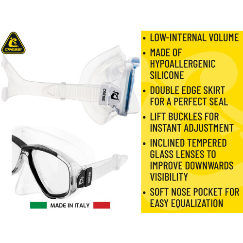 Cressi Perla Snorkelling Mask GreenBlack 2
