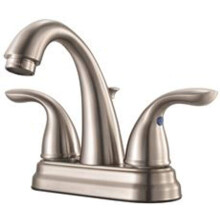 Pfister LG148700K Pfirst-serie 4-inch centerset badkamerkraan met 2 handgrepen in geborsteld nikkel watereffici?t model