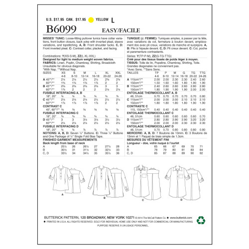 Butterick Butterick Sewing Pattern 6099 1