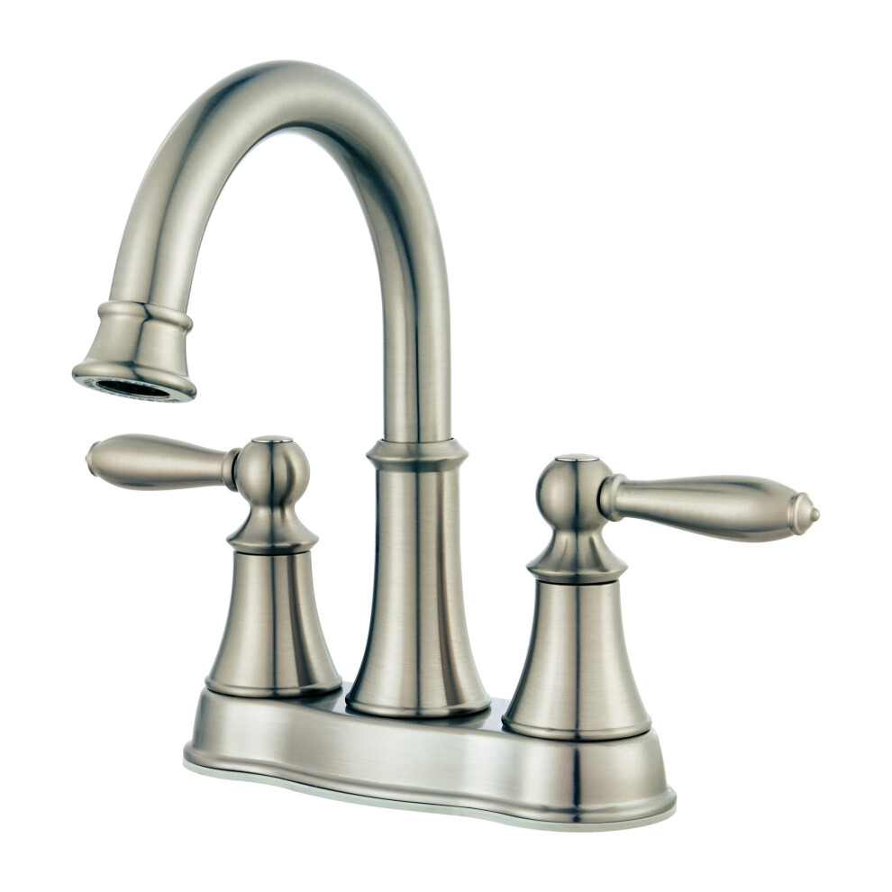Pfister Courant Bathroom Sink Faucet 4-Inch Centerset 2-Handle 3-Hole Brushed Nickel Finish Lf048cokk 038877603857