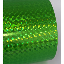 Rollo de cartel de prisma de vinilo hologrfico de mosaico autoadhesivo de 1/4 pulgadas (12 pulgadas x 10 pies verde fluorescente)
