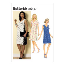 Butterick Pattern 6317, Misses Dress,Sizes 6-14, Rayon, Multi-Colour, A5 (6-8-10-12-14)