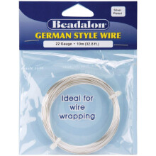 Duitse stijl draad-zilver rond - 22 gauge 32,8'